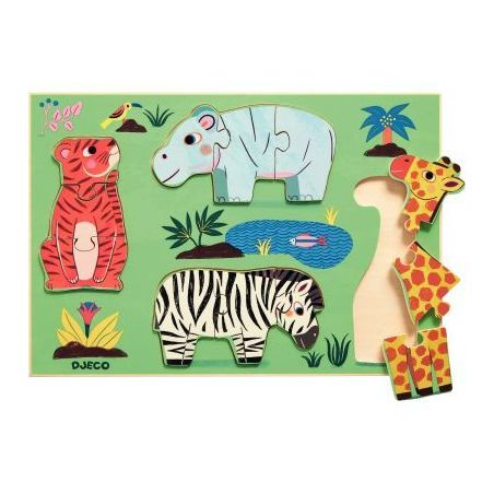 Achetez Encastrement en bois Coucou Tigre, 12 pièces DJ01264 DJECO pas cher sur Ma Rentrée Scolair..