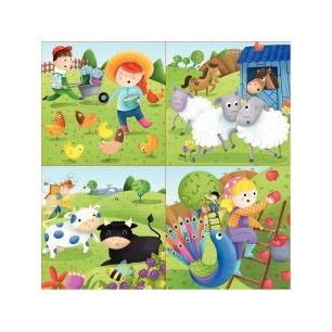 Achetez Boite de 4 puzzles progressifs, les animaux de la ferme 17145 pas cher sur Ma Rentrée Scola..