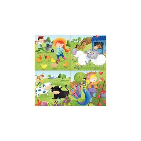 Achetez Boite de 4 puzzles progressifs, les animaux de la ferme 17145 pas cher sur Ma Rentrée Scola..