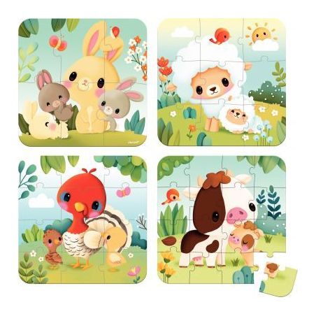 Achetez Boite de 4 puzzles progressifs, les animaux de la ferme J03319 JANOD pas cher sur Ma Rentré..
