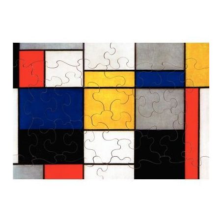 Achetez Puzzle en bois d'environ 24 pièces, COMPOSITION 123 de MONDRIAN K629-24 PUZZLE MIC pas cher..