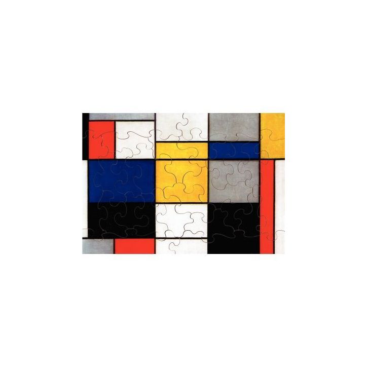 Puzzle en bois d'environ 24 pièces, COMPOSITION 123 de MONDRIAN K629-24 PUZZLE MIC