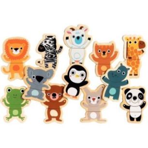 Lot de 12 puzzles magnétiques, les animaux du zoo DJ03118 DJECO Lot de 12 puzzles magnétiques, les animaux du zoo DJ03118 DJECO