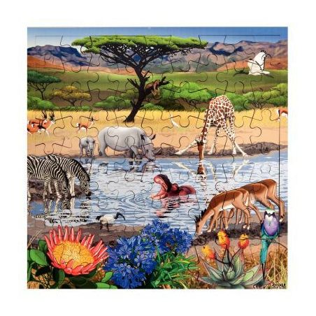 Achetez Puzzle de 81 pièces en bois, la savane africaine 2203502 pas cher sur Ma Rentrée Scolaire