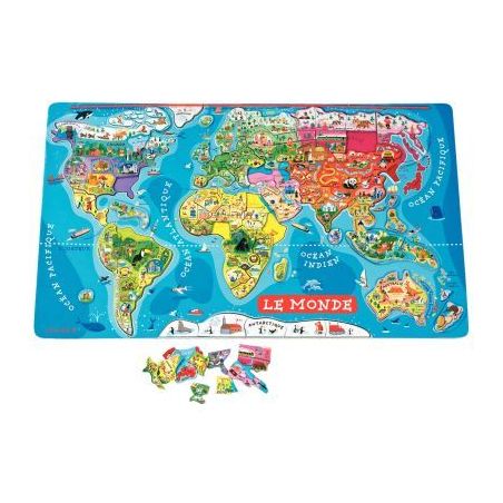 Achetez Planisphère magnétique en bois, 92 pièces J05500 pas cher sur Ma Rentrée Scolaire