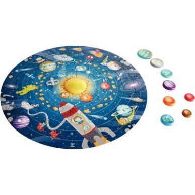 Achetez Puzzle rond 102 pièces, le système solaire E1625 HAPE pas cher sur Ma Rentrée Scolaire