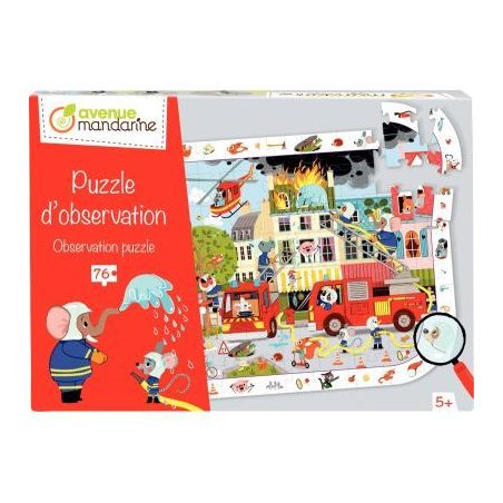 Achetez Puzzle d'observation 76 pièces, les pompiers PU022C AVENUE MAN CLAIREFONTAINE pas cher sur ..