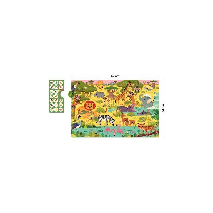 Puzzle d'observation 60 pièces, la savane 19221 APLI KIDS APLI