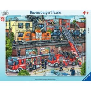 Puzzle à cadre de 48 pièces, les pompiers 00005093 RAVENSBURGER Puzzle à cadre de 48 pièces, les pompiers 00005093 RAVENSBURGER