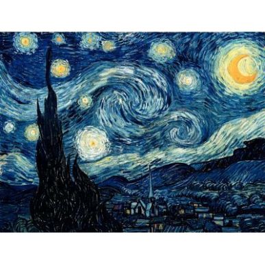 Achetez Puzzle en bois denviron 50 pièces, NUIT ETOILEE de Vincent VAN GOGH K94-50 PUZZLE MIC pa...