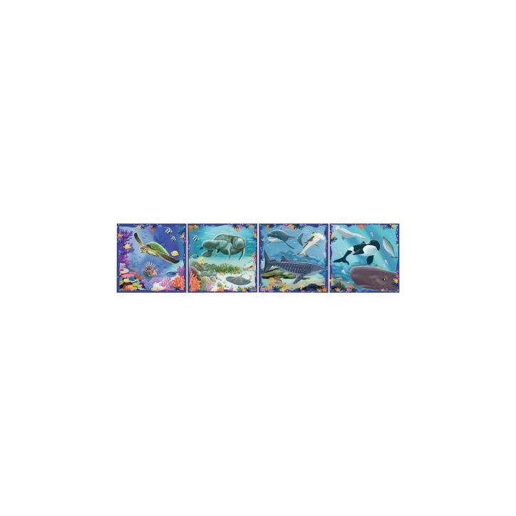Boite de 4 puzzles UP progressifs, les animaux marins 12004004 RAVENSBURGER
