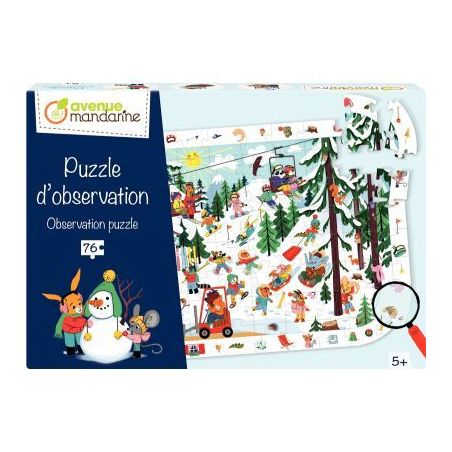 Achetez Puzzle d'observation 76 pièces, la montagne PU028C AVENUE MAN CLAIREFONTAINE pas cher sur M..