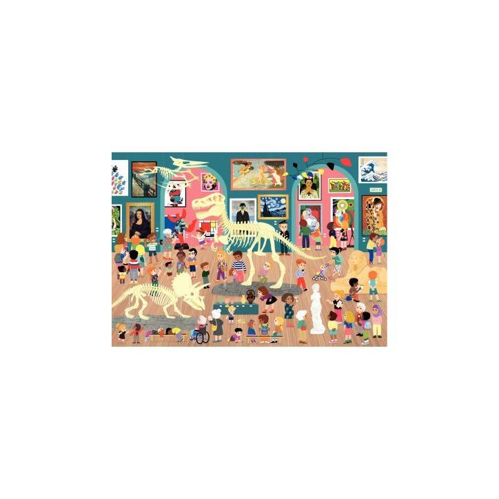 Puzzle en bois d'environ 50 pièces, visite au musée K107-50