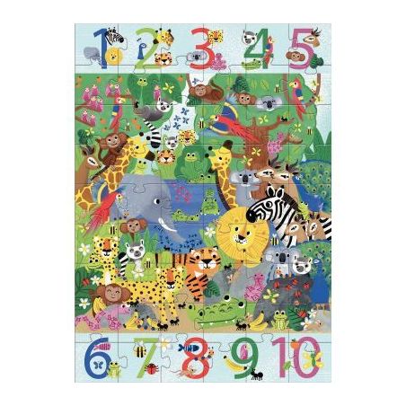 Achetez Puzzle géant 54 pièces, la jungle de 1 à 10 DJ07148 DJECO pas cher sur Ma Rentrée Scolai..