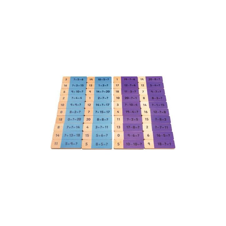 40 dominos addition soustraction en bois EA-355