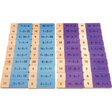 Achetez 40 dominos addition soustraction en bois EA-355 pas cher sur Ma Rentrée Scolaire