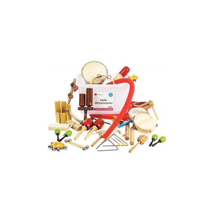 Malle bleue en PVC garnie de 28 instruments de musique 9241 FUZEAU