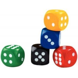 Achetez Sachet de 50 dés à jouer 16mm 5 couleurs assorties 17510 pas cher sur Ma Rentrée Scolai..