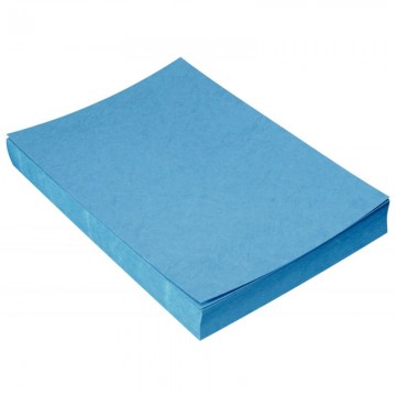 Boîte de 100 plats de couverture grain cuir A4 250gr Bleu