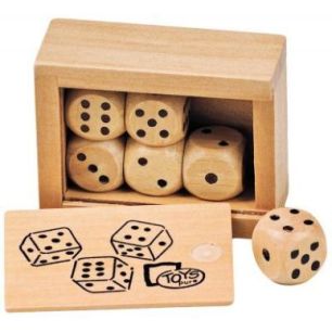 Achetez Mini coffret de 6 dés en bois HS239 pas cher sur Ma Rentrée Scolaire