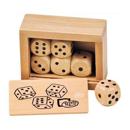 Achetez Mini coffret de 6 dés en bois HS239 pas cher sur Ma Rentrée Scolaire