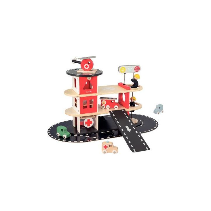 Caserne des pompiers en bois J04639 JANOD