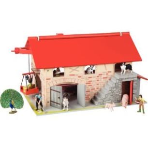 Achetez Grande ferme en bois verni et laqué avec toit ouvrant 60101 / MDS 84115 PAPO pas cher sur M..