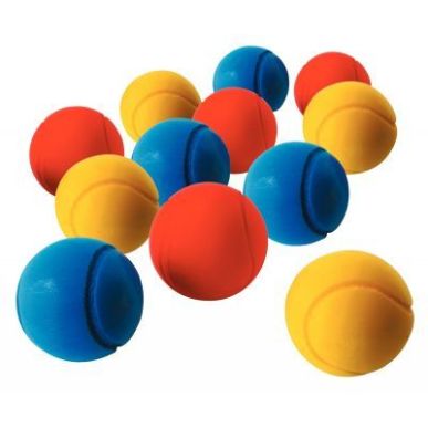 Achetez Lot de 12 balles de tennis en mousse diamètre 70 mm couleurs assorties 099241ALK pas cher s..