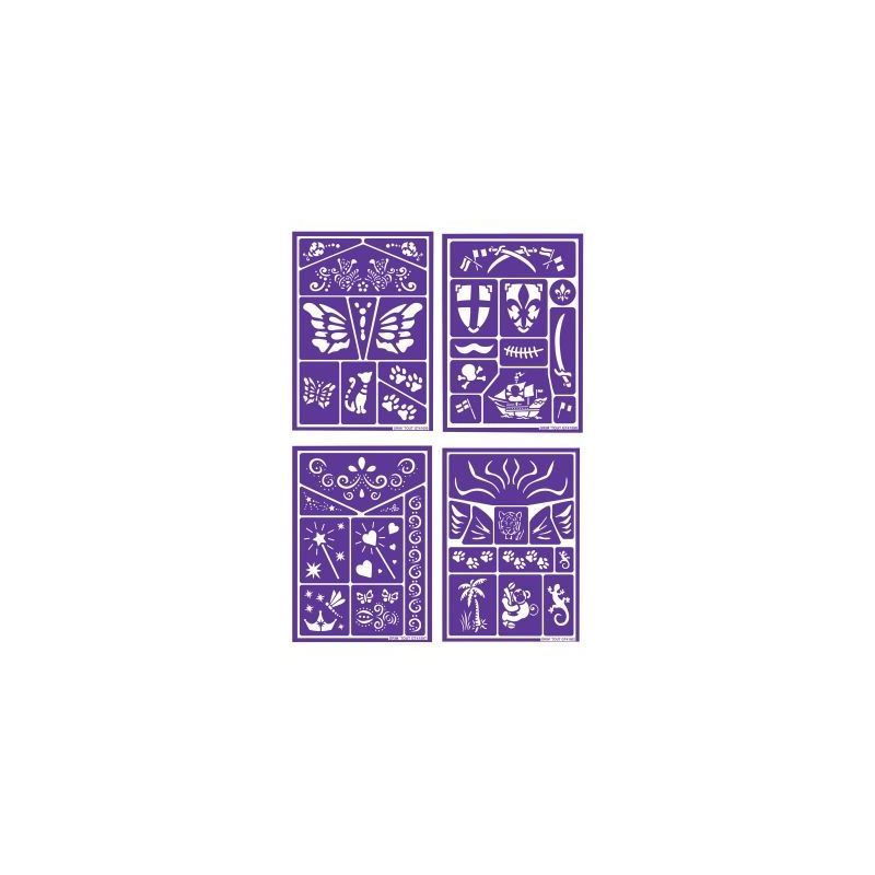 Achetez Lot de 4 planches de pochoirs de maquillage assorties GT41689 pas cher sur Ma Rentrée Scola.. Achetez Lot de 4 planches de pochoirs de maquillage assorties GT41689 pas cher sur Ma Rentrée Scola..