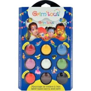 Achetez Palette de maquillage à l'eau GRIM'TOUT Carnaval 9 couleurs assortis GT41210 pas cher sur..
