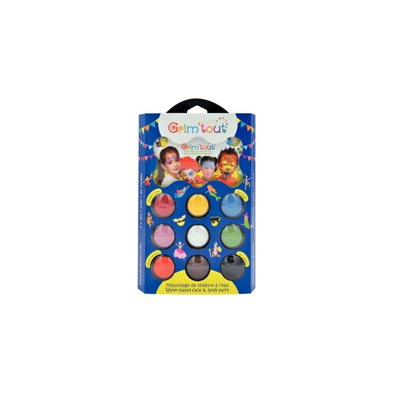 Achetez Palette de maquillage à l'eau GRIM'TOUT Carnaval 9 couleurs assortis GT41210 pas cher sur.. Achetez Palette de maquillage à l'eau GRIM'TOUT Carnaval 9 couleurs assortis GT41210 pas cher sur..