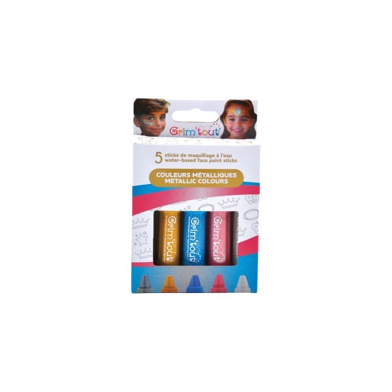 Achetez Lot de 5 sticks de maquillage couleurs métalliques GT42467 GRIM'TOUT pas cher sur Ma Rentrî. Achetez Lot de 5 sticks de maquillage couleurs métalliques GT42467 GRIM'TOUT pas cher sur Ma Rentrî.
