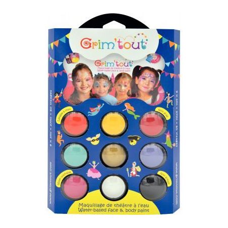 Achetez Palette de maquillage à  l'eau GRIM'TOUT Princesse 9 couleurs assortis GT41213 pas cher su..