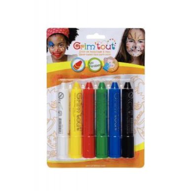 Achetez Lot de 6 sticks de 4,7 grammes de maquillage à  l'eau coloris vifs GT41232 pas cher sur Ma..