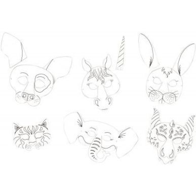Achetez Lot de 6 masques en carton forme animaux 23209 pas cher sur Ma Rentrée Scolaire