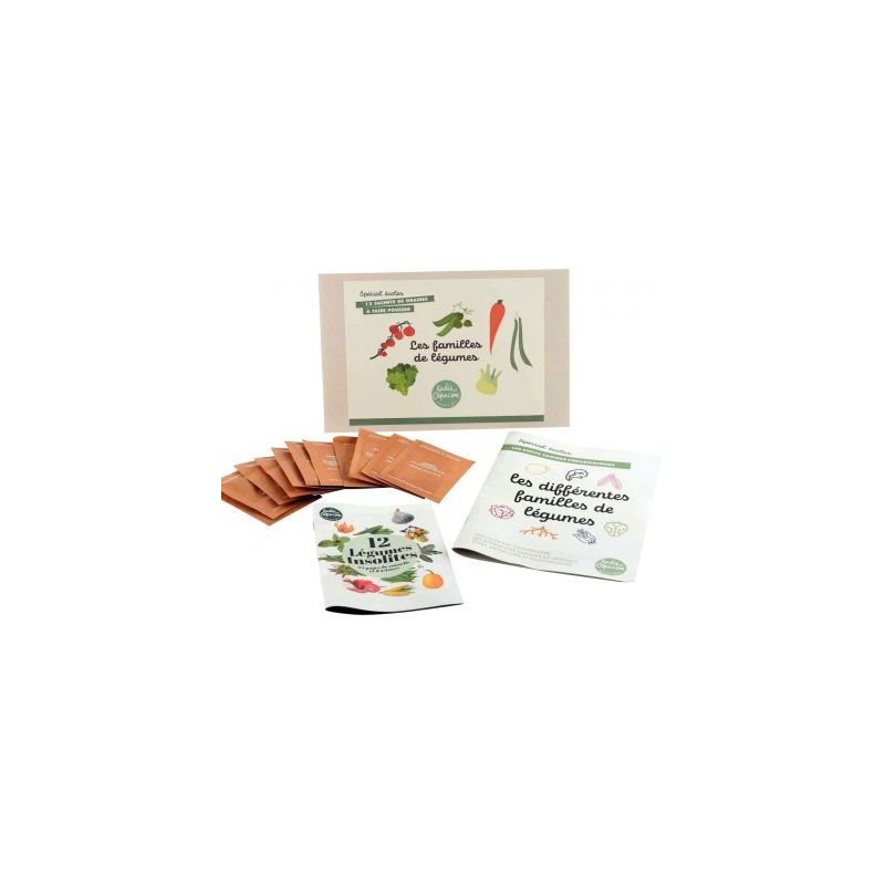 Achetez Coffret de 12 sachets de graines les familles de légumes 142178 pas cher sur Ma Rentrée Sc..