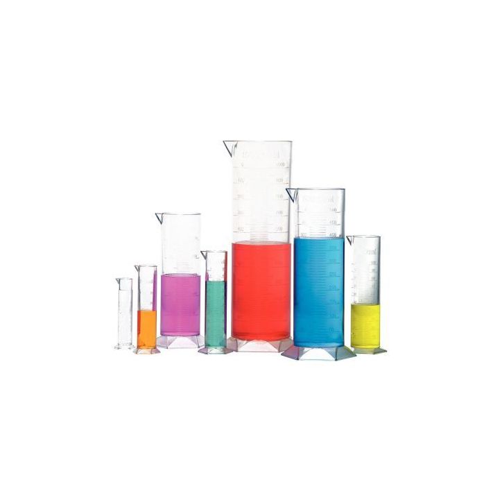 Lot de 7 éprouvettes plastiques transparentes 25010