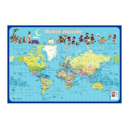 Achetez Poster Pédagogique en PVC 76x52cm - Thème Le Monde PAPPOSTMONDE pas cher sur Ma Rentrée S..