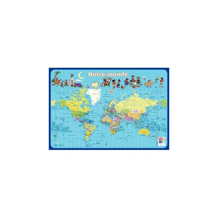 Poster Pédagogique en PVC 76x52cm - Thème Le Monde PAPPOSTMONDE