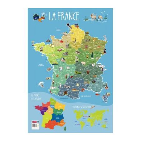 Achetez Poster Pédagogique en PVC 76x52cm - Thème La France PAPPOSTFRANCE pas cher sur Ma Rentrée..