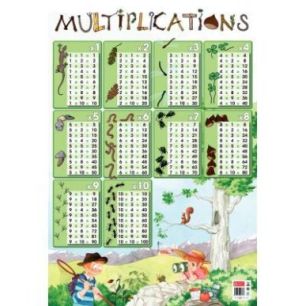 Achetez Poster Pédagogique en PVC 76x52cm - Thème Les Tables de Multiplication PAPPOSTMULTI pas ch..
