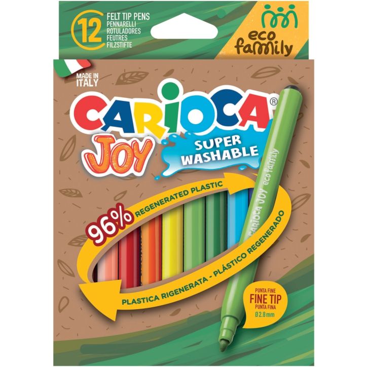 Pochette de 12 feutres pointe fine Éco family Joy 43100/FR CARIOCA