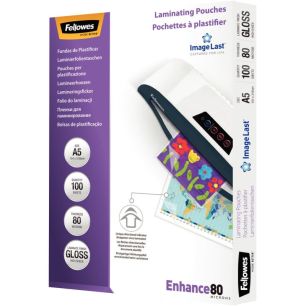 Boîte de 100 pochettes de plastification A5 80 microns 5306002 FELLOWES