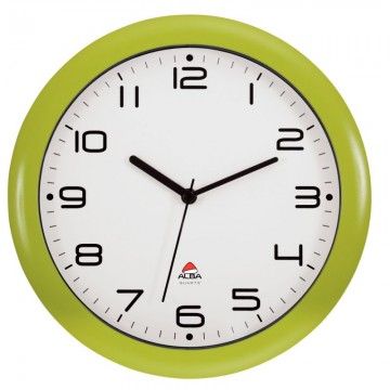 ALBA Horloge murale Hornew anis en ABS et verre - pile AA non fournie - Diamètre 30 cm, profondeur 4 cm
