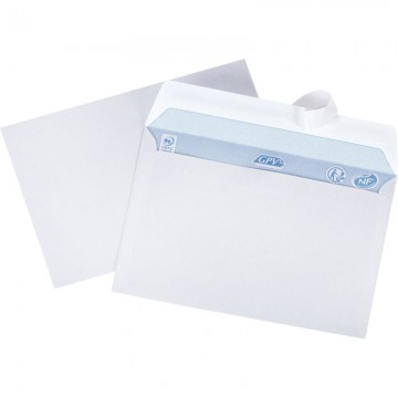 Boîte de 500 enveloppes blanches C6 114x162 80g/m² bande de protection 1308 GPV