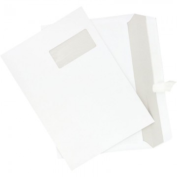 Boite de 250 enveloppes blanches C4 229x324 90g/m² fenêtre 50x105 bande de protection 75690 LA COURONNE