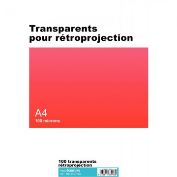 Boîte de 100 transparents pour rétroprojection écriture A4 100µ 33638235 ACCO