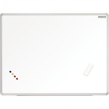 Tableau Blanc émaillé magnétique, cadre aluminium, Format : 90 x 120 cm