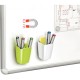 CEP Pot à  crayons et feutres, magnétique, 2 compartiments, coloris Blanc. Dim L7,8 x H9,5 x P7,4 cm