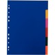 Jeu de 6 intercalaires en polypropylène 12/100ème format A4 couleurs assorties 2010022